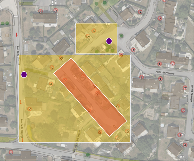 Point de collecte des déchets pendant la durée des travaux